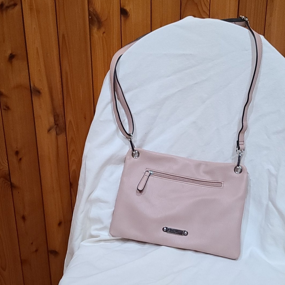 Nicole Miller NY Pale Pink Faux Leather Handbag